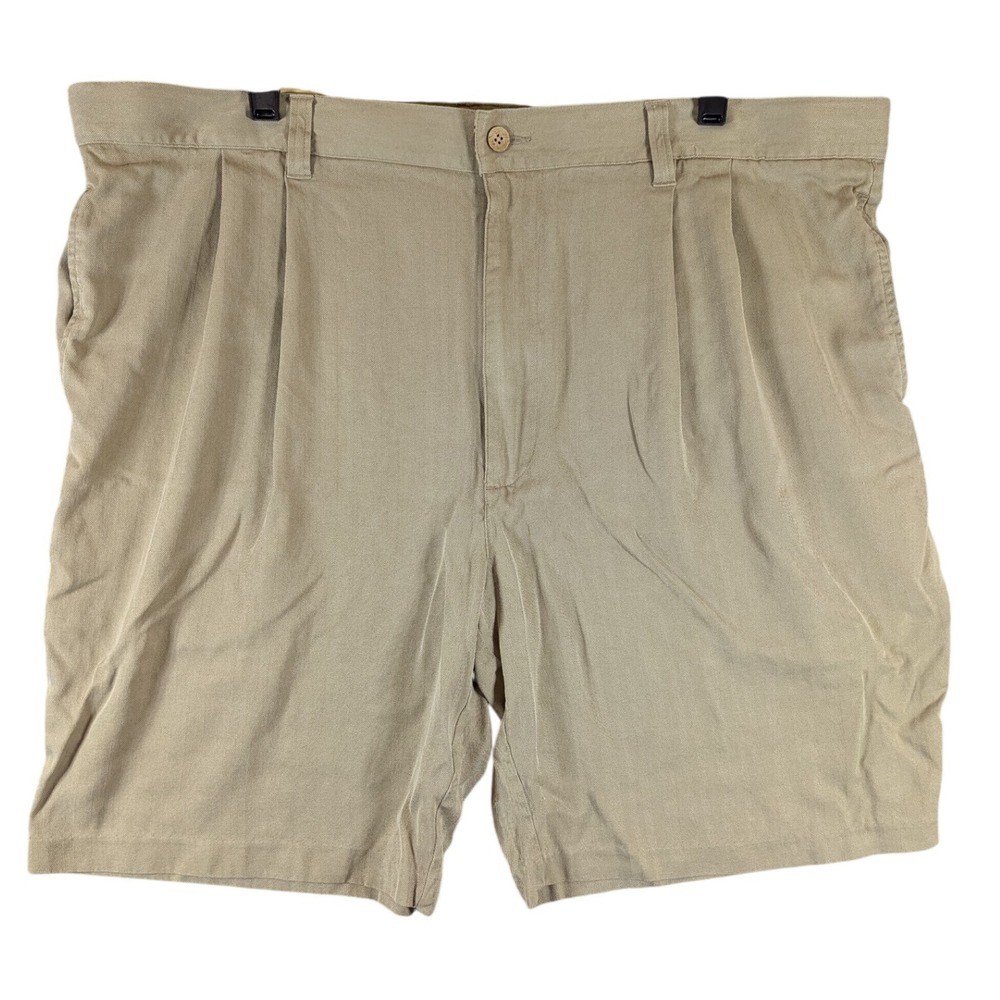 JAMAICA JAXX Silk‎ Shorts Pleated Front Tropical Resort Wear Size 42 Herringbone